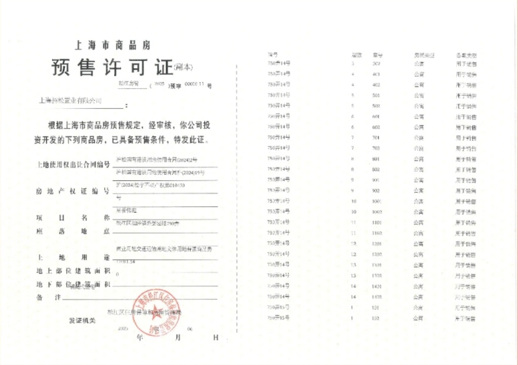 招商时代潮派预售许可证