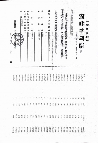 新场星耀翠湾预售许可证