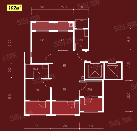 3室2厅2卫户型详情