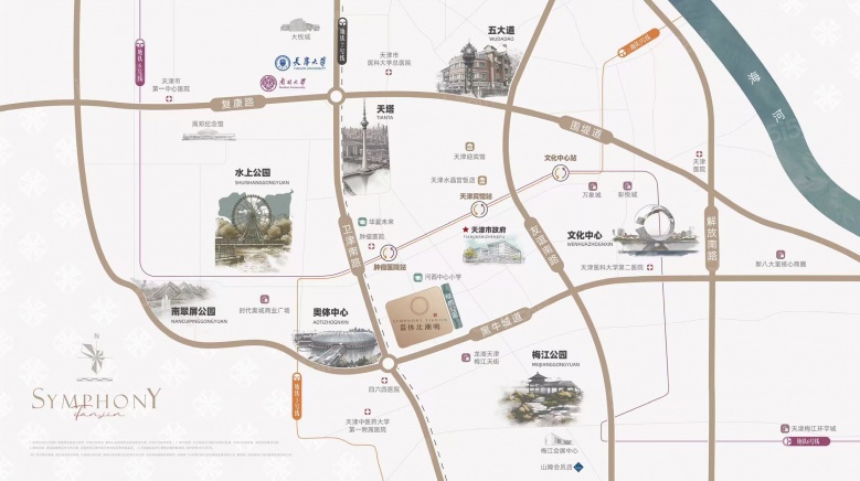 津铁绿城·体北潮鸣区位图