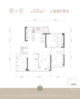 3室2厅2卫户型图