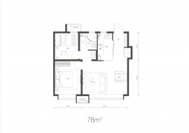 2室2厅1卫户型图