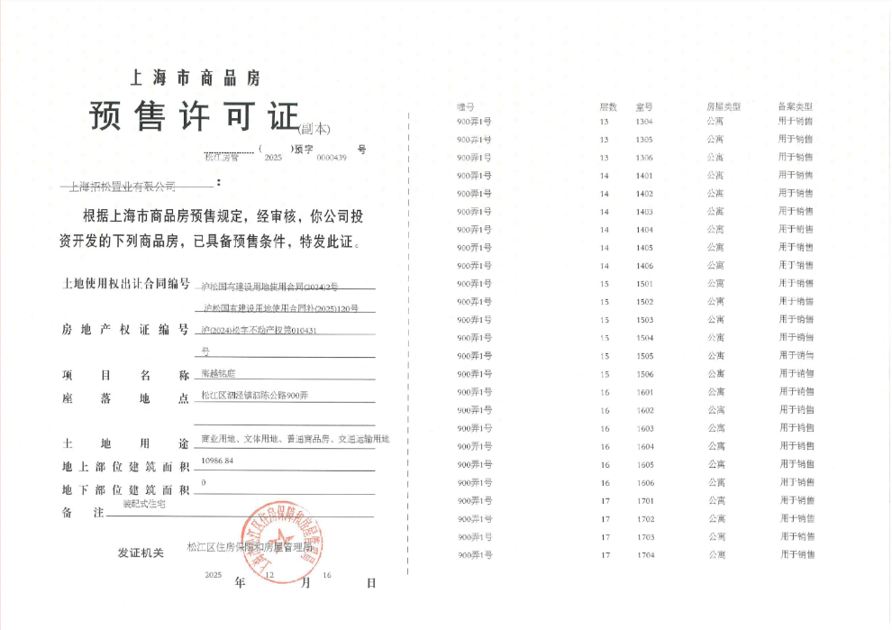 招商时代潮派预售许可证