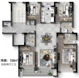 4室2厅3卫户型图