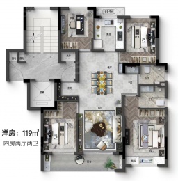 4室2厅2卫户型图