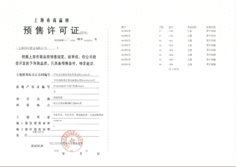 招商时代潮派预售许可证