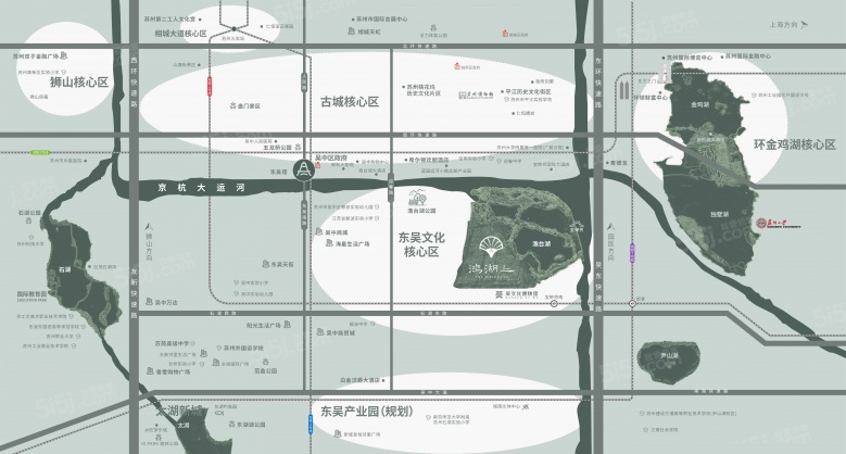 鸿湖上区位图