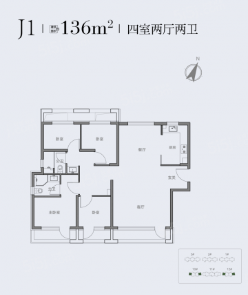 4室2厅2卫户型详情