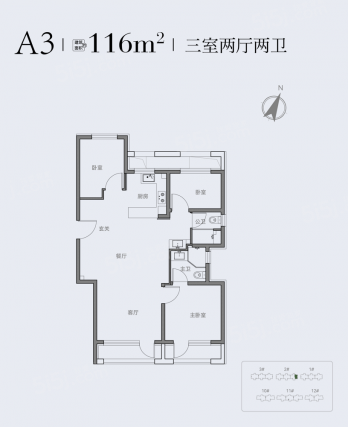 3室2厅2卫户型详情