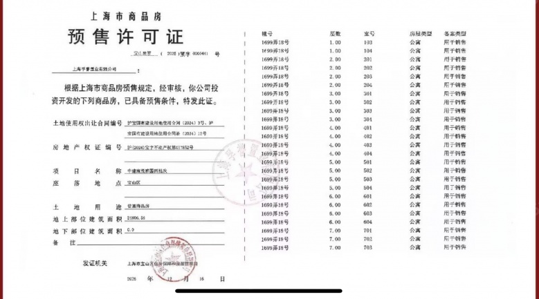 中建山水雅境预售许可证