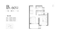 1室2厅1卫户型图