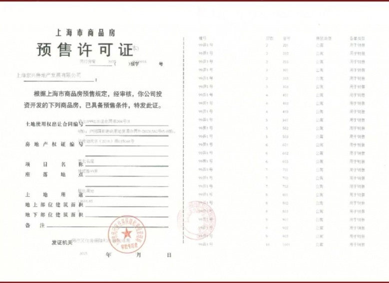 古北中央萃预售许可证