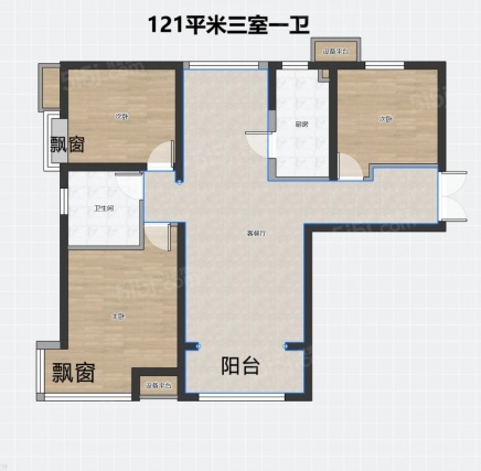 3室2厅1卫户型详情