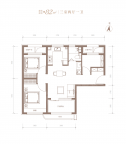 3室2厅1卫户型图