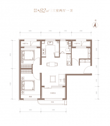 3室2厅1卫户型图