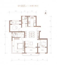 3室2厅2卫户型图