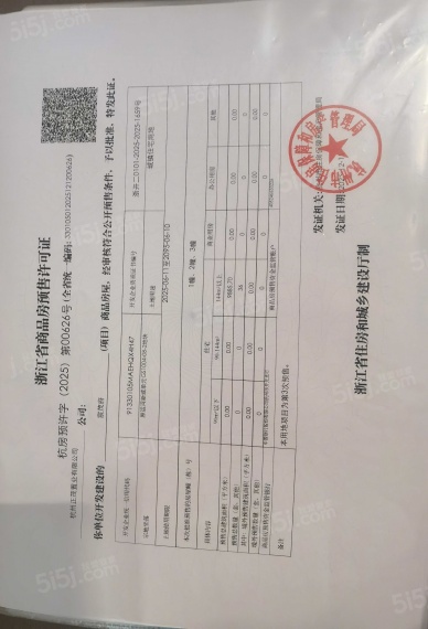 拱宸金茂府预售许可证