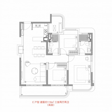3室2厅2卫户型详情