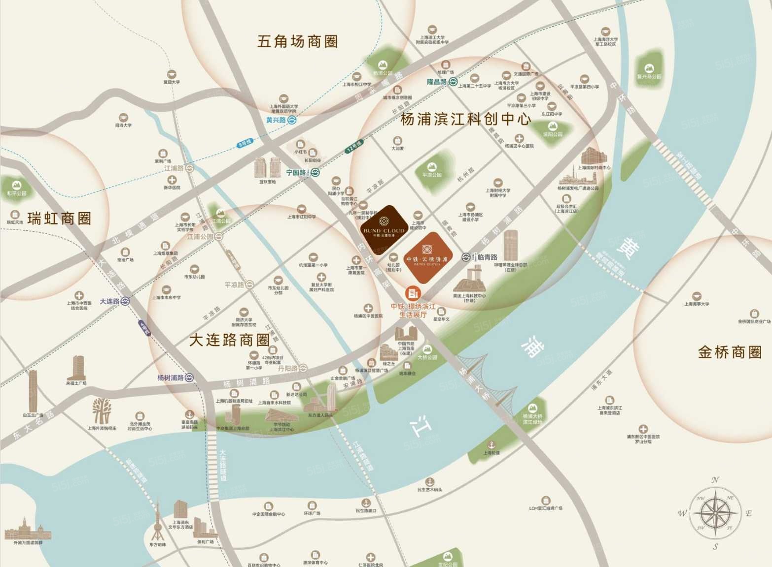 中铁云璟外滩区位图