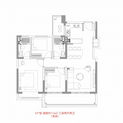 3室2厅2卫户型详情