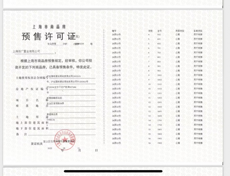 招商时代乐章预售许可证