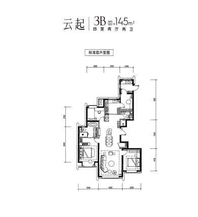 4室2厅2卫户型详情