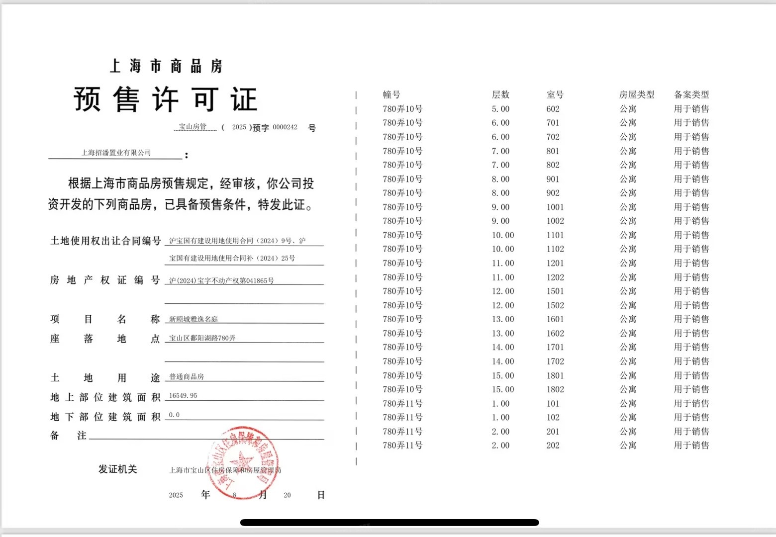 招商时代乐章预售许可证