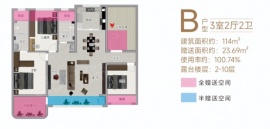 3室2厅2卫户型图