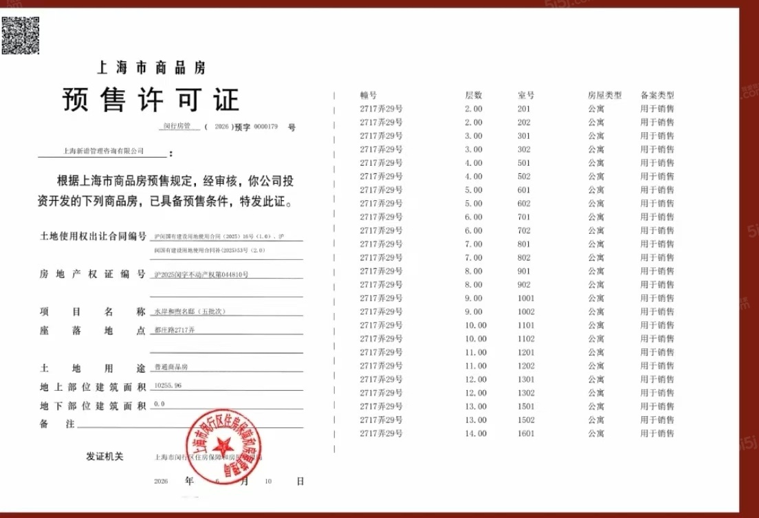 保利都汇和煦预售许可证