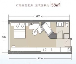 1室1厅1卫户型图