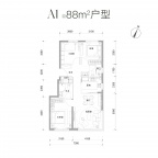 3室2厅2卫户型图