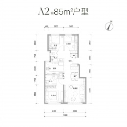 3室2厅2卫户型图