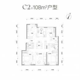 4室2厅2卫户型图