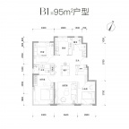 3室2厅2卫户型图