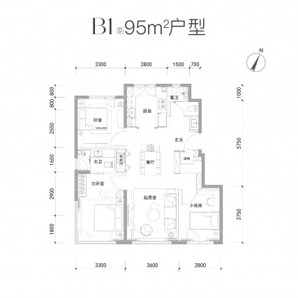 3室2厅2卫户型详情