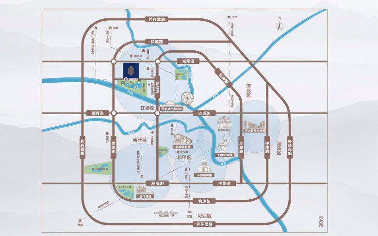 公元大观区位图