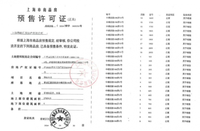 盘古箐峰华庭预售许可证