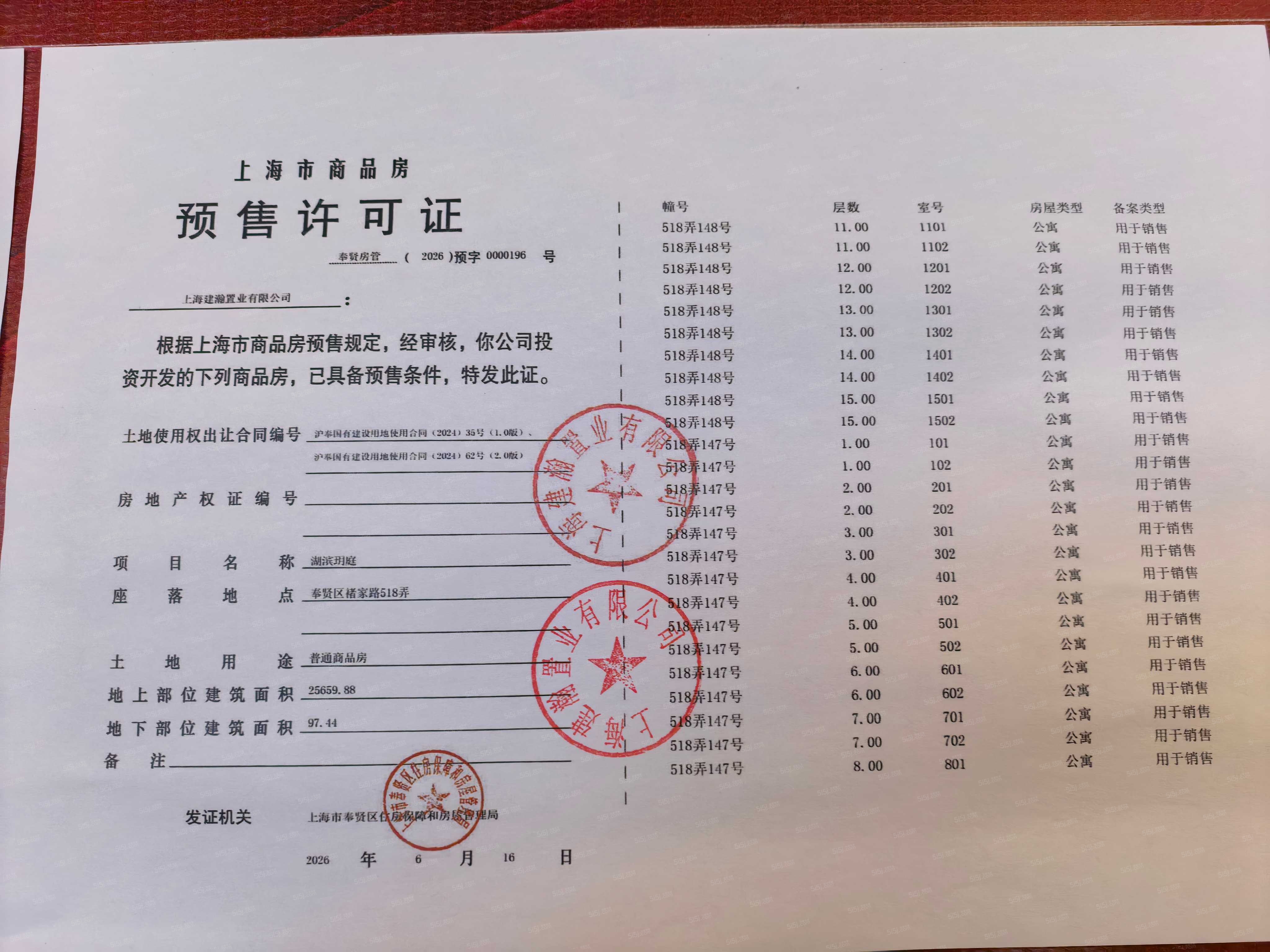 上海之鱼1号院预售许可证