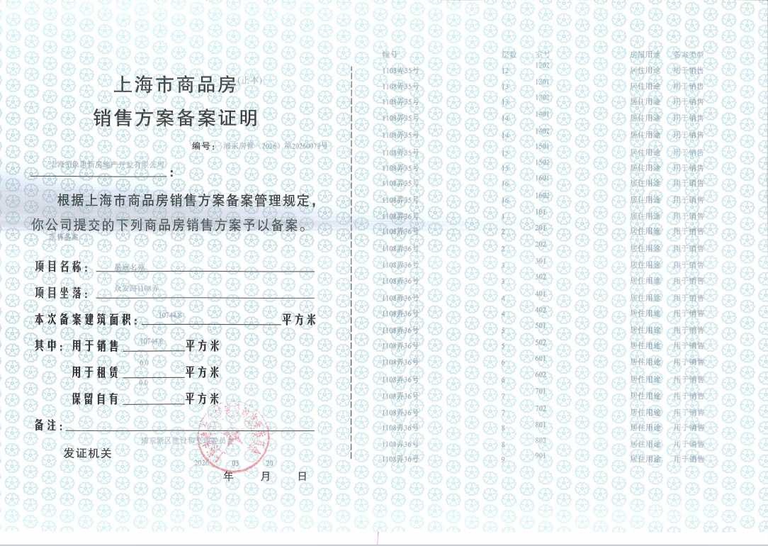 新场星耀翠湾预售许可证