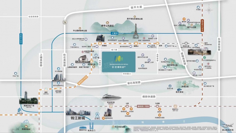 杭铁越秀星缦和润区位图