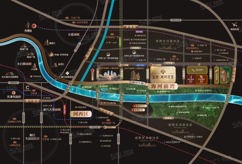 金地海河玖里区位图