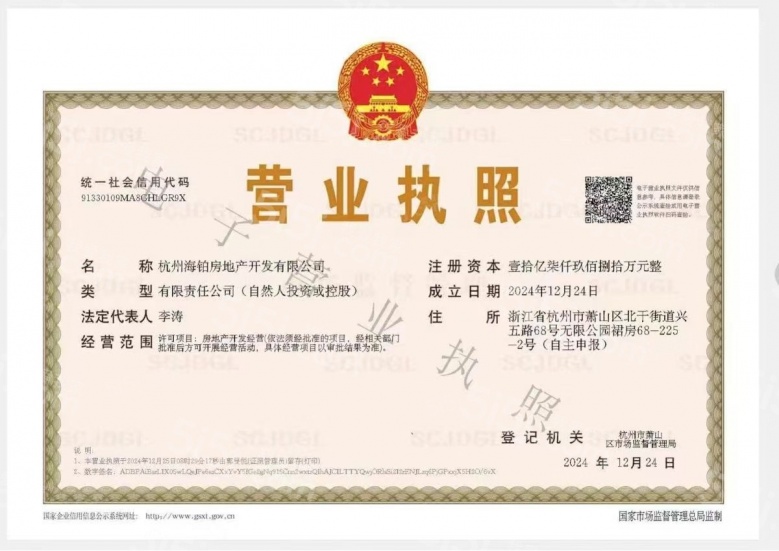 海威中天安璞开发商营业执照