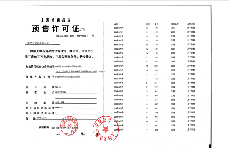 御沁园预售许可证