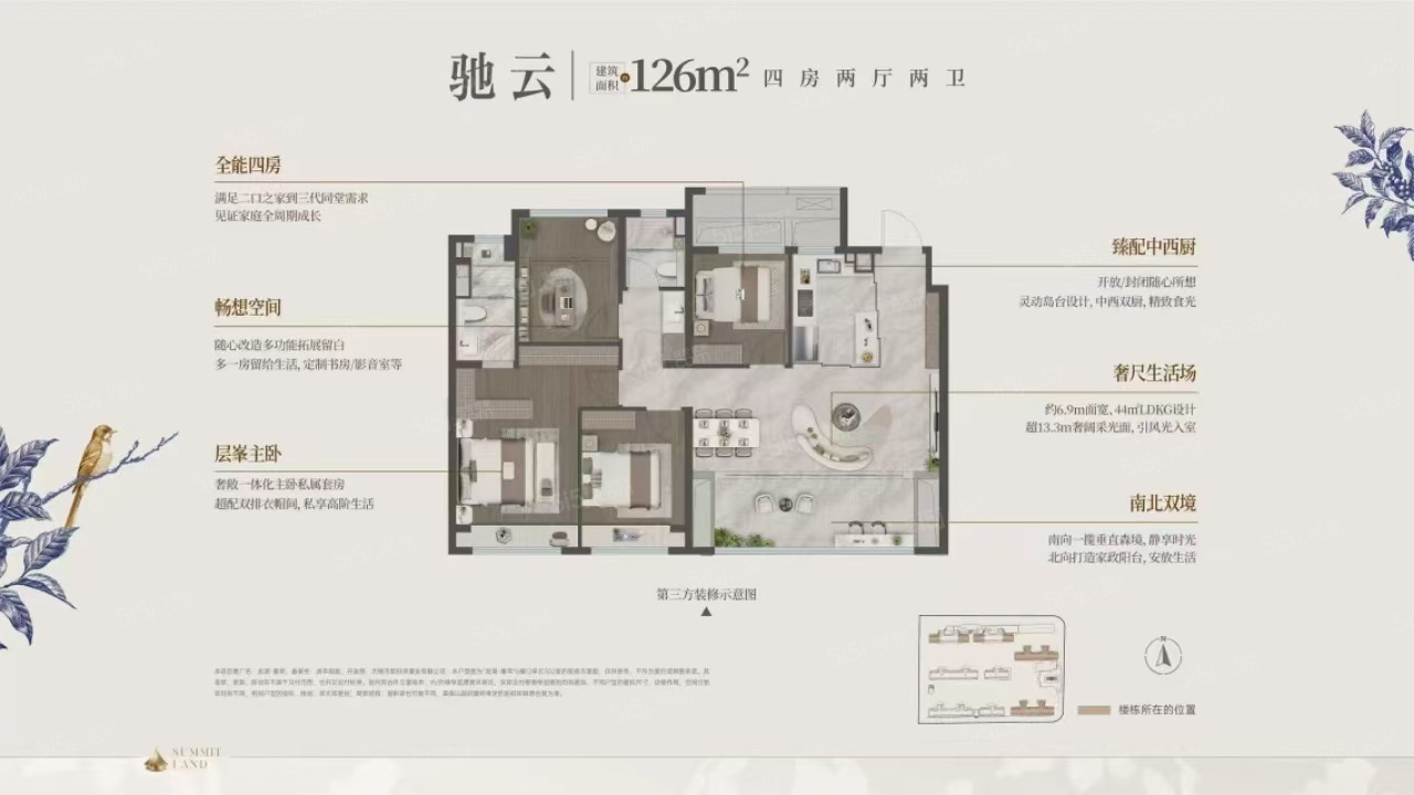 龙湖峯萃4室2厅2卫
