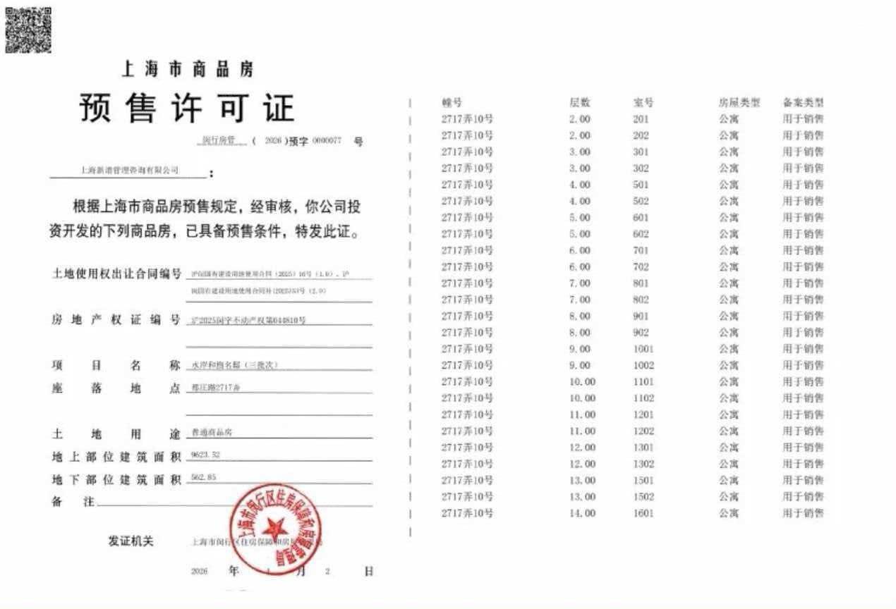 保利都汇和煦预售许可证