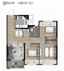 3室2厅1卫户型图
