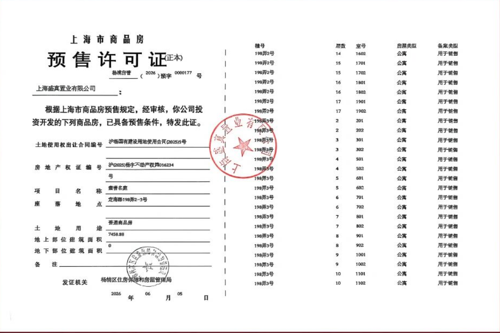 保利誉滨江预售许可证