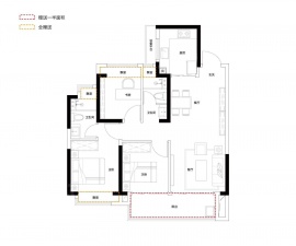3室2厅2卫户型图