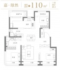 3室2厅2卫户型图